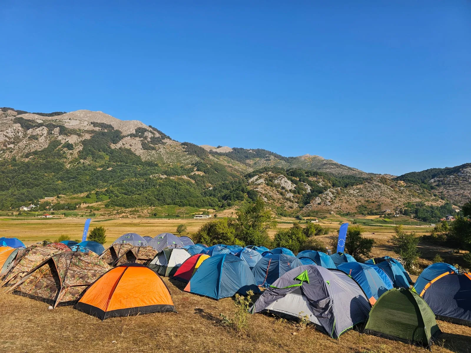 Camp in the valley, morning view