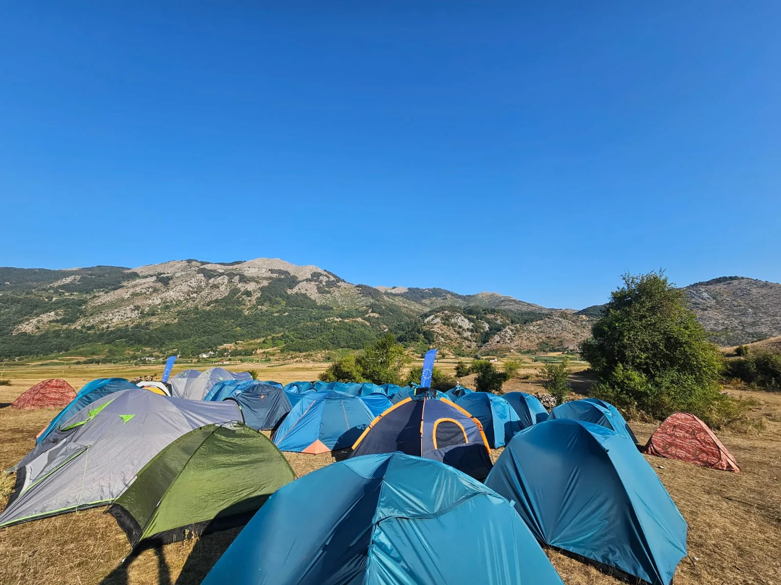Campsite among the rocky hills of Shebenik
