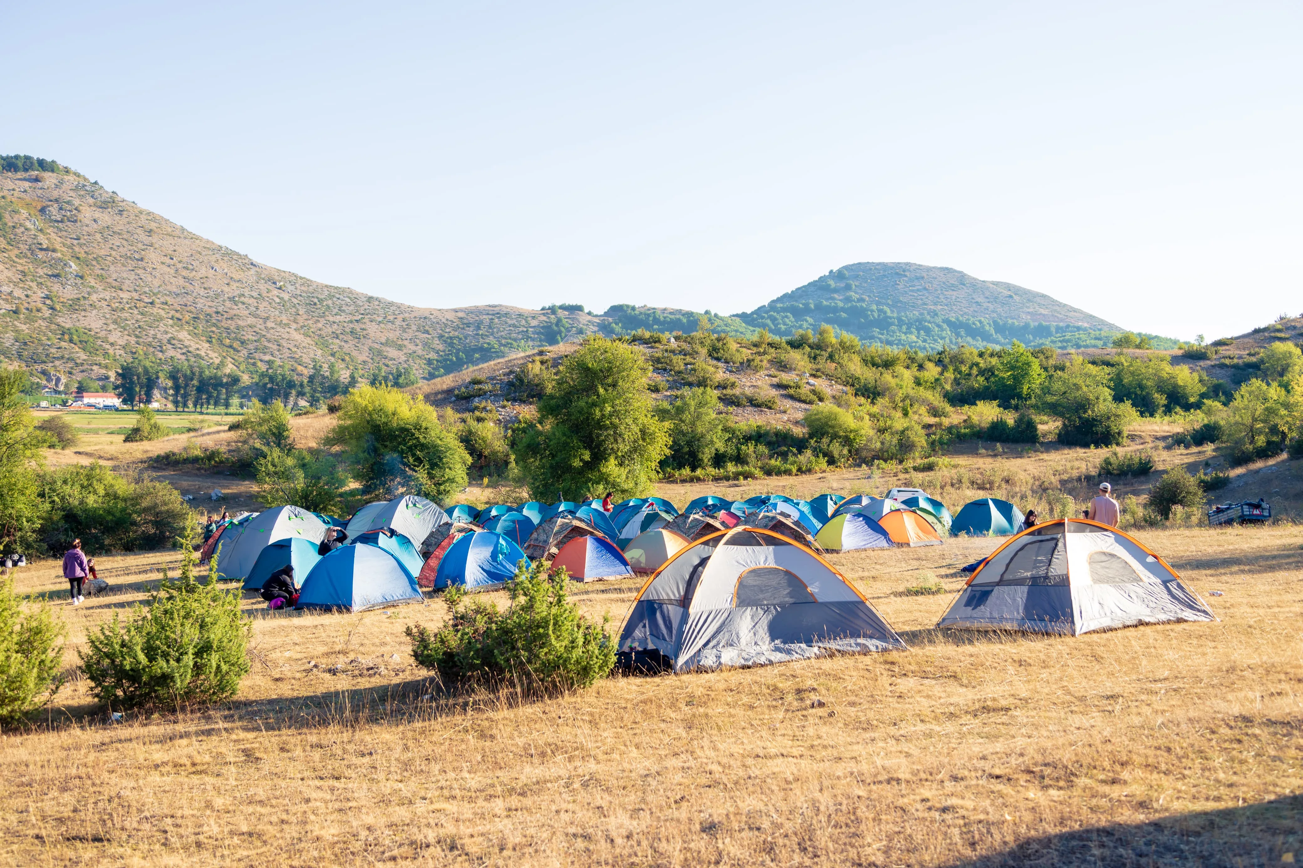 Campsite at golden hour